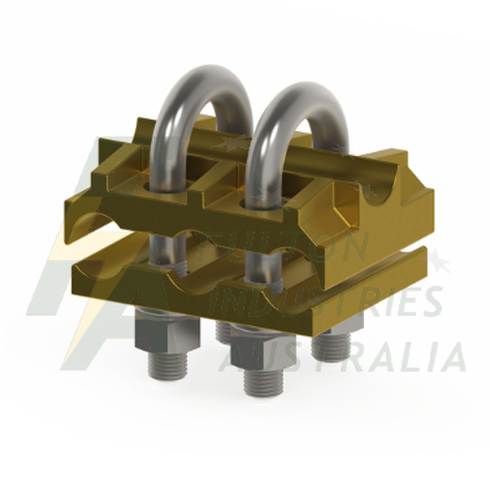Earth rod clamp - 3 cables at right angles